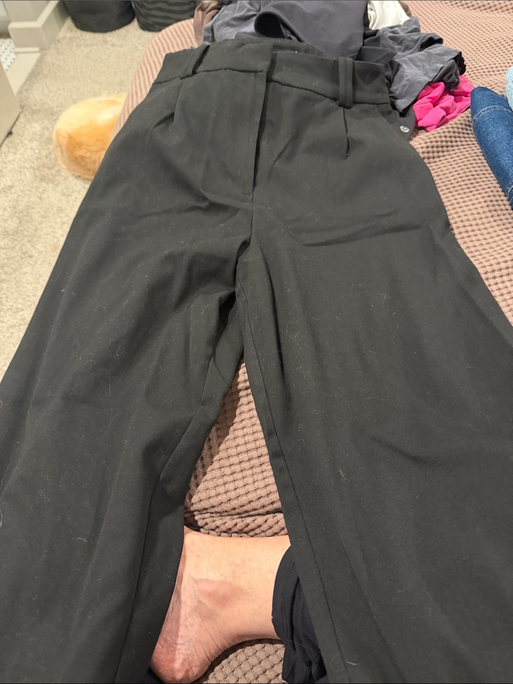 Zara Black Wide-Leg Dress Pants